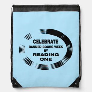 Banned Books Week Oval Drawstring Bag