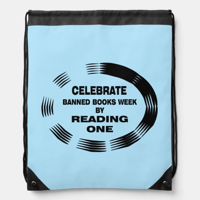 Banned Books Week Oval Drawstring Bag (Front)