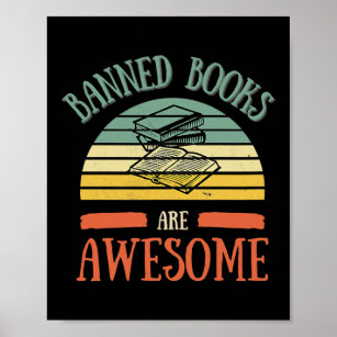 Banned Reader Books Retro Men Women Kids  Poster