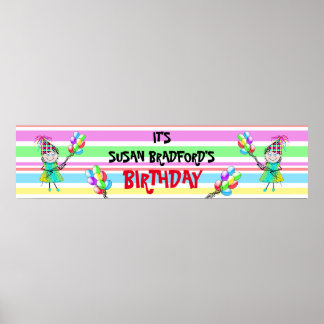 BANNER 12 X 48" BIRTHDAY PARTY - INSERT NAME POSTER
