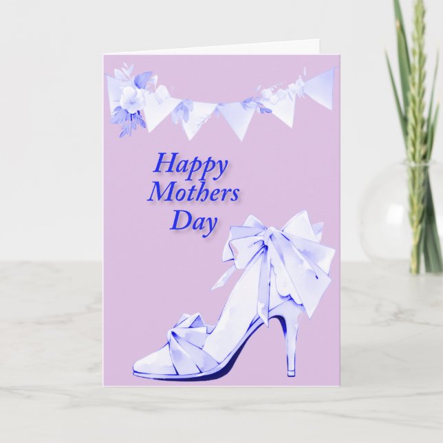 Banner and Shoe in Pink and Blue Card (Front)