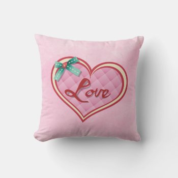 Banner Birds Heart Love Valentine Pillow by valentines_store at Zazzle