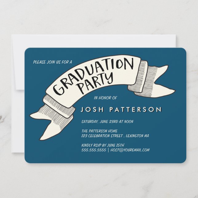 Banner Celebration Graduation Party Invitation (Front)