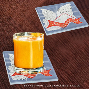 Banner Dove Glass Coaster