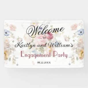 BANNER Elegant Floral Engagement Party Welcome
