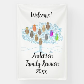 Banner - Family Tree with Owls