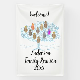 Banner - Family Tree with Owls