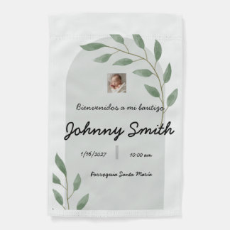 Banner for my baby's baptism garden flag