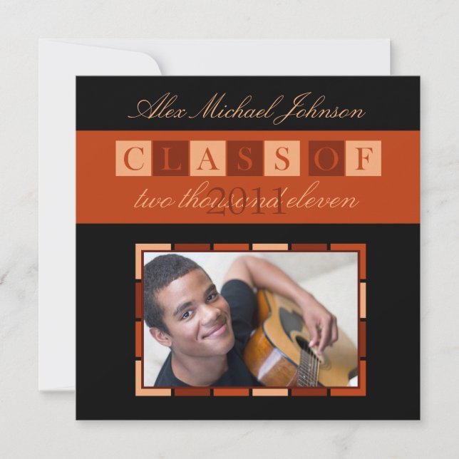 Banner Graduation Invitation Announcement (orange) (Front)