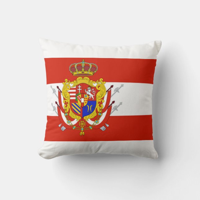  Banner Grand Duchy of Tuscany and Coat of Arms Th Throw Pillow (Front)