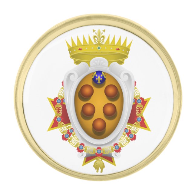 Banner Grand Duchy of Tuscany  Gold Finish Lapel Pin (Front)