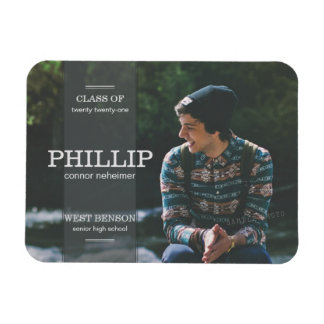 Banner Gray Photo Graduation Announcement Magnet