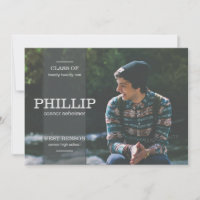 Banner Gray Photo Graduation Invitation