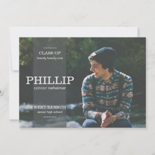 Banner Gray Photo Graduation Invitation