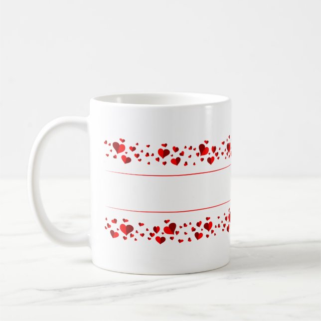 Banner Hearts Postcard Coffee Mug (Left)
