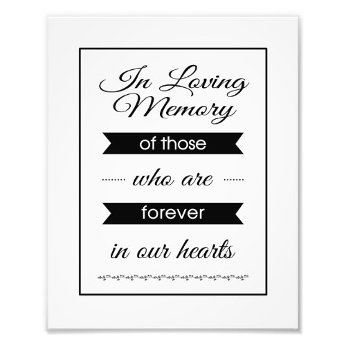 Banner In Loving Memory Wedding Sign Photo Print