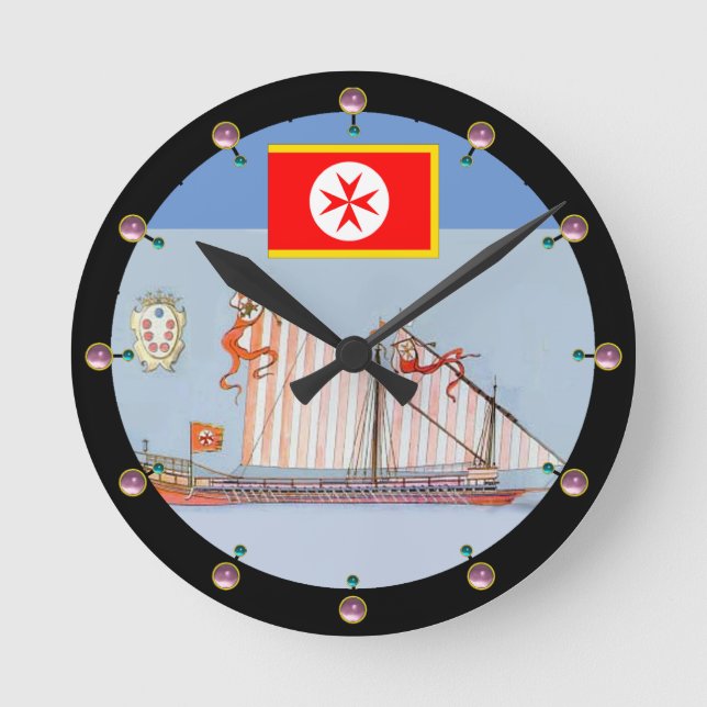 Banner of The Navy Tuscany Medici Round Clock (Front)