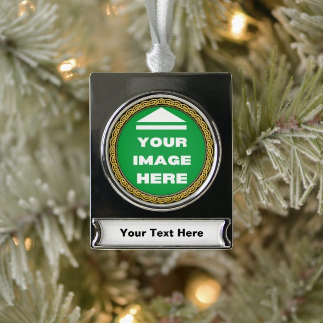 Banner Ornament - Personalized - Add Image / Text (Tree)
