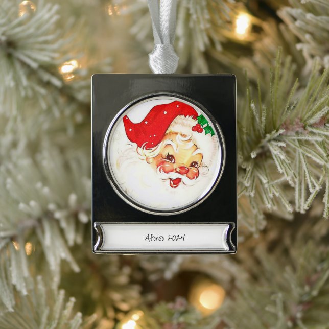 Banner Ornament Vintage Santa Claus (Tree)