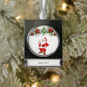 Banner Ornament Vintage Santa Claus