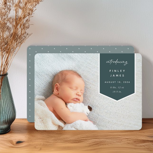 Banner Overlay | Horizontal Photo Birth Announceme Announcement (Creator Uploaded)