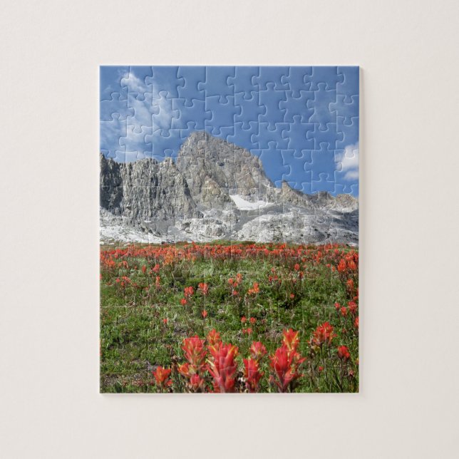 Banner Peak Wildflowers - Ansel Adams Wilderness Jigsaw Puzzle (Vertical)