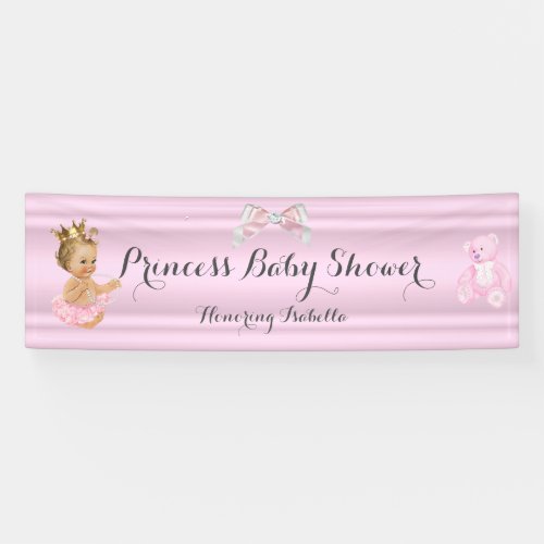 Banner Princess Baby Shower Pink Blonde Baby