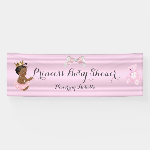 Banner Princess Baby Shower Pink Ethnic