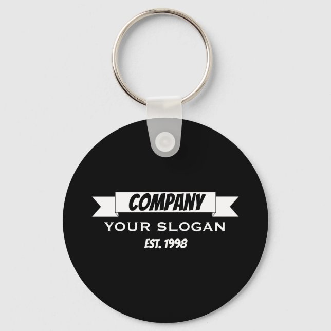 Banner Ribbon, Company Name Keychain (Front)