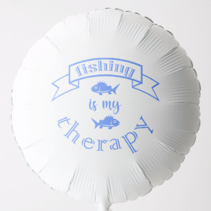 Banner ribbon quote Fishing is my therapy Balloon