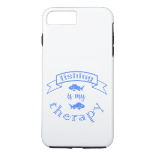 Banner ribbon quote Fishing is my therapy iPhone 8 Plus/7 Plus Case