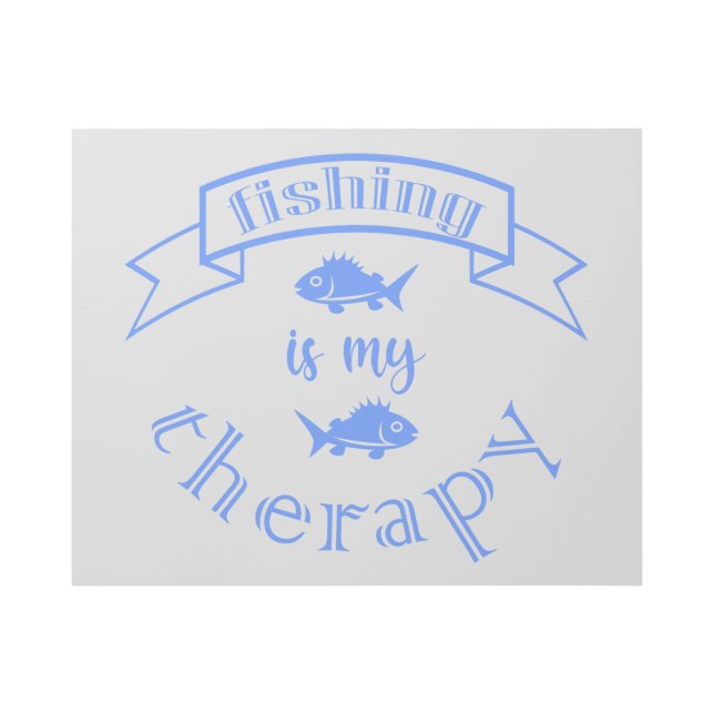Banner ribbon quote Fishing is my therapy Gallery Wrap (Front)