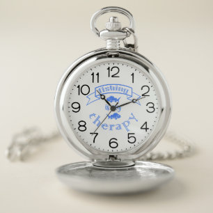 Banner ribbon quote Fishing is my therapy Pocket Watch