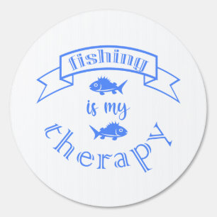 Banner ribbon quote Fishing is my therapy Sign