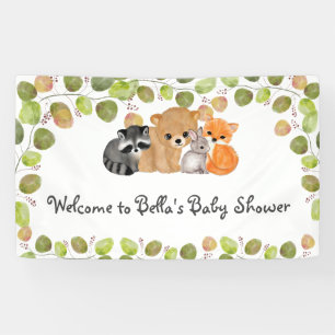 Banner Woodland Animals Forest Friends Baby Shower