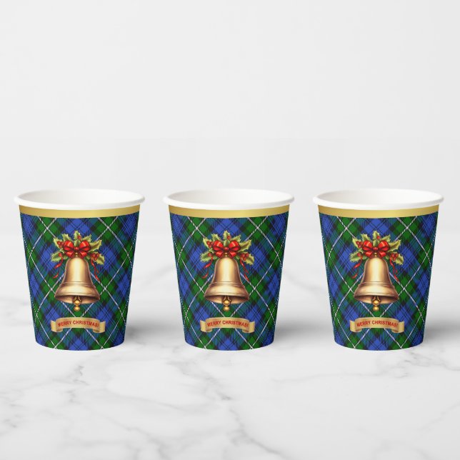 Bannerman Personalized Tartan Christmas  Paper Cups (Multi)