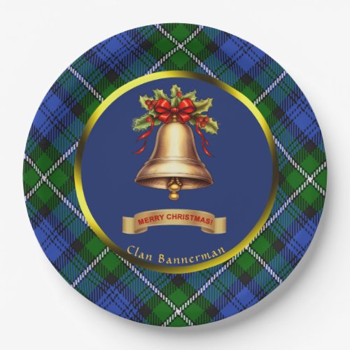 Bannerman Tartan Personalized Christmas Paper Plates