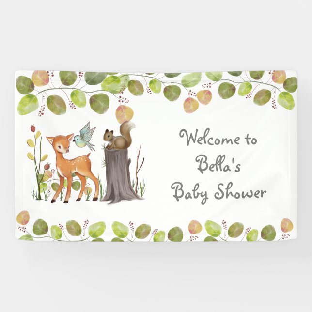 Banners Woodland Animals Baby Shower (Horizontal)