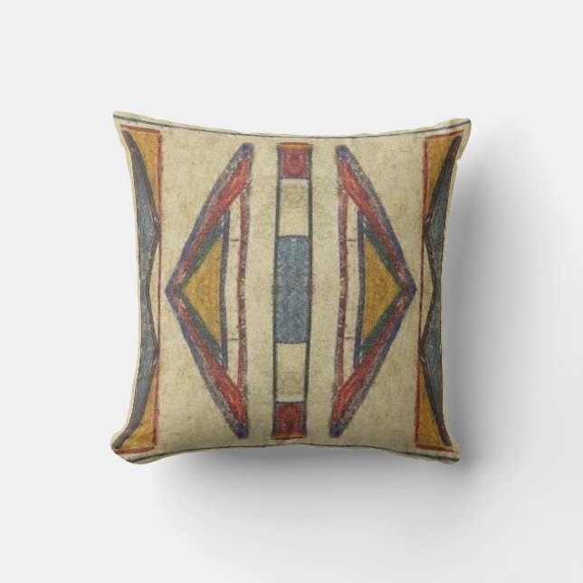 Bannock 1901 Parfleche design Throw Pillow (Front)