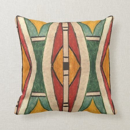 Bannock 1901 Parfleche Design Throw Pillow