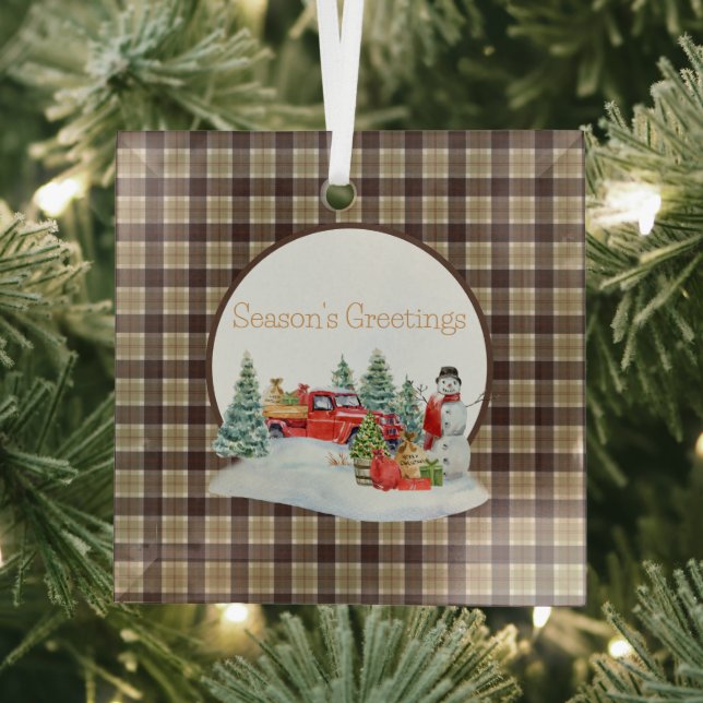 Bannockbane Original Scottish Tartan  Glass Ornament (Insitu)