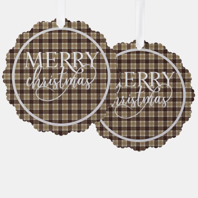 Bannockbane Scottish Tartan Christmas Ornament Card (Front/Back)