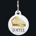 Banoffee Banana Toffee Pie Slice UK British Food Pet ID Tag<br><div class="desc">Design features an original food themed marker illustration of a slice of banoffee pie. Banoffee pie is a classic British dessert,  made from bananas,  whipped cream,  and caramel toffee,  on a biscuit base. Ideal for a baker,  pastry chef,  foodie,  or any fan of UK baking and British bakes.</div>