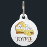 Banoffee Banana Toffee Pie Slice UK British Food Pet ID Tag<br><div class="desc">Design features an original food themed marker illustration of a slice of banoffee pie. Banoffee pie is a classic British dessert,  made from bananas,  whipped cream,  and caramel toffee,  on a biscuit base. Ideal for a baker,  pastry chef,  foodie,  or any fan of UK baking and British bakes.</div>