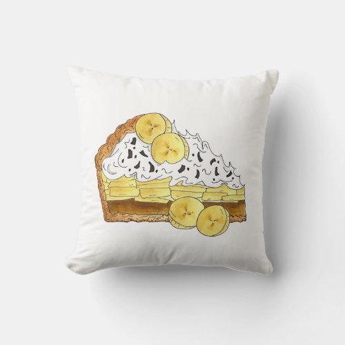 Banoffee Banana Toffee Pie Slice UK British Food Throw Pillow