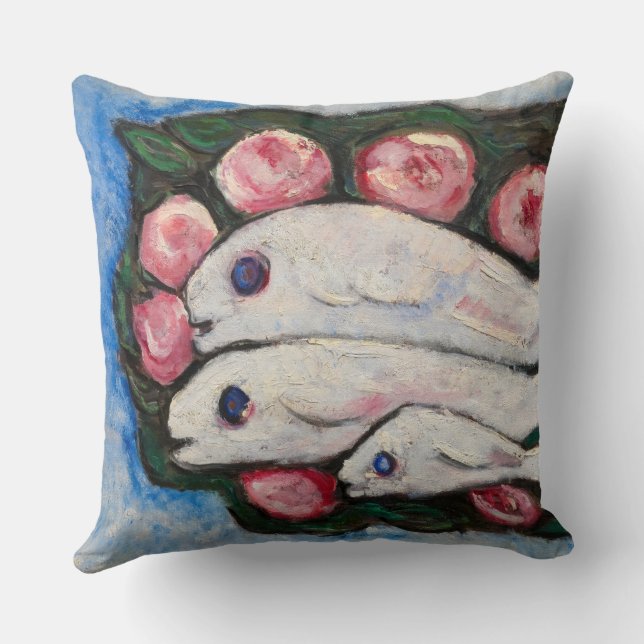 Banquet in Silence, 1935-1936 by Marsden Hartley Throw Pillow (Back)