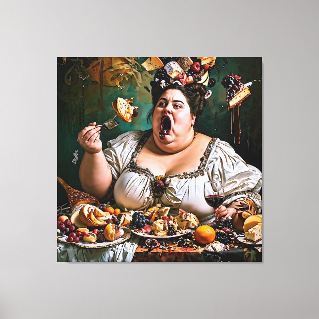 "Banquet of Chaos" Surreal Colourful Artwork Canvas Print (Front)