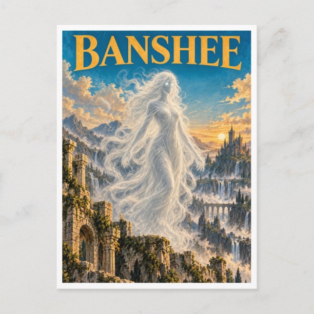Banshee, Gothic Fantasy Monster Postcard (Front)