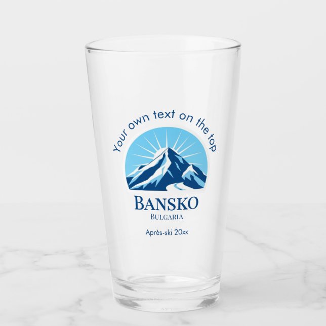 Bansko Bulgaria ski resort drinks beer Glass (Front)