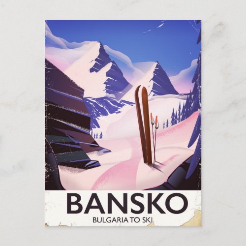 Bansko Bulgaria To Ski Postcard